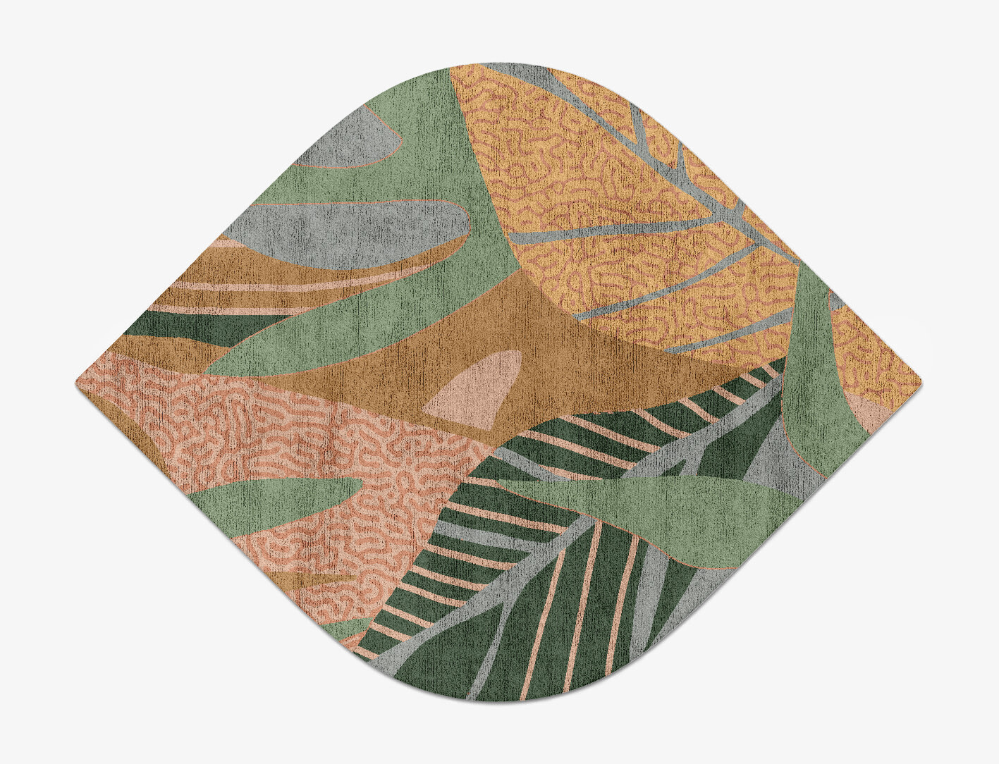 Ficus Field of Flowers Ogee Hand Tufted Bamboo Silk Custom Rug by Rug Artisan