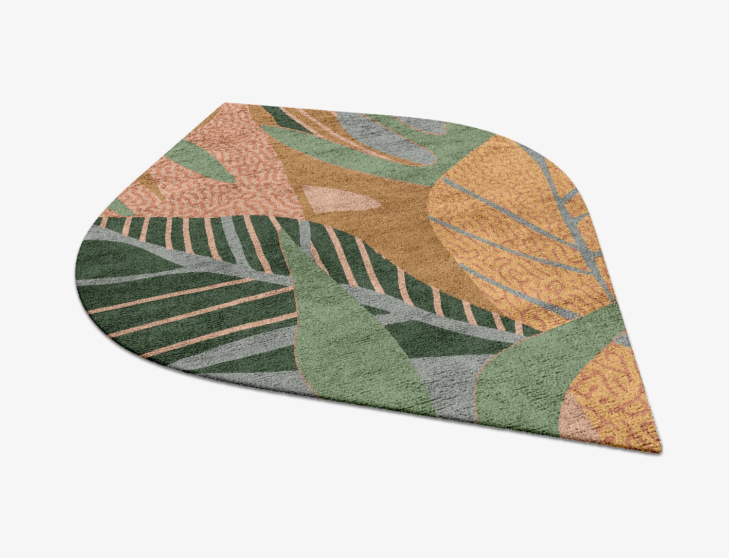 Ficus Field of Flowers Ogee Hand Tufted Bamboo Silk Custom Rug by Rug Artisan