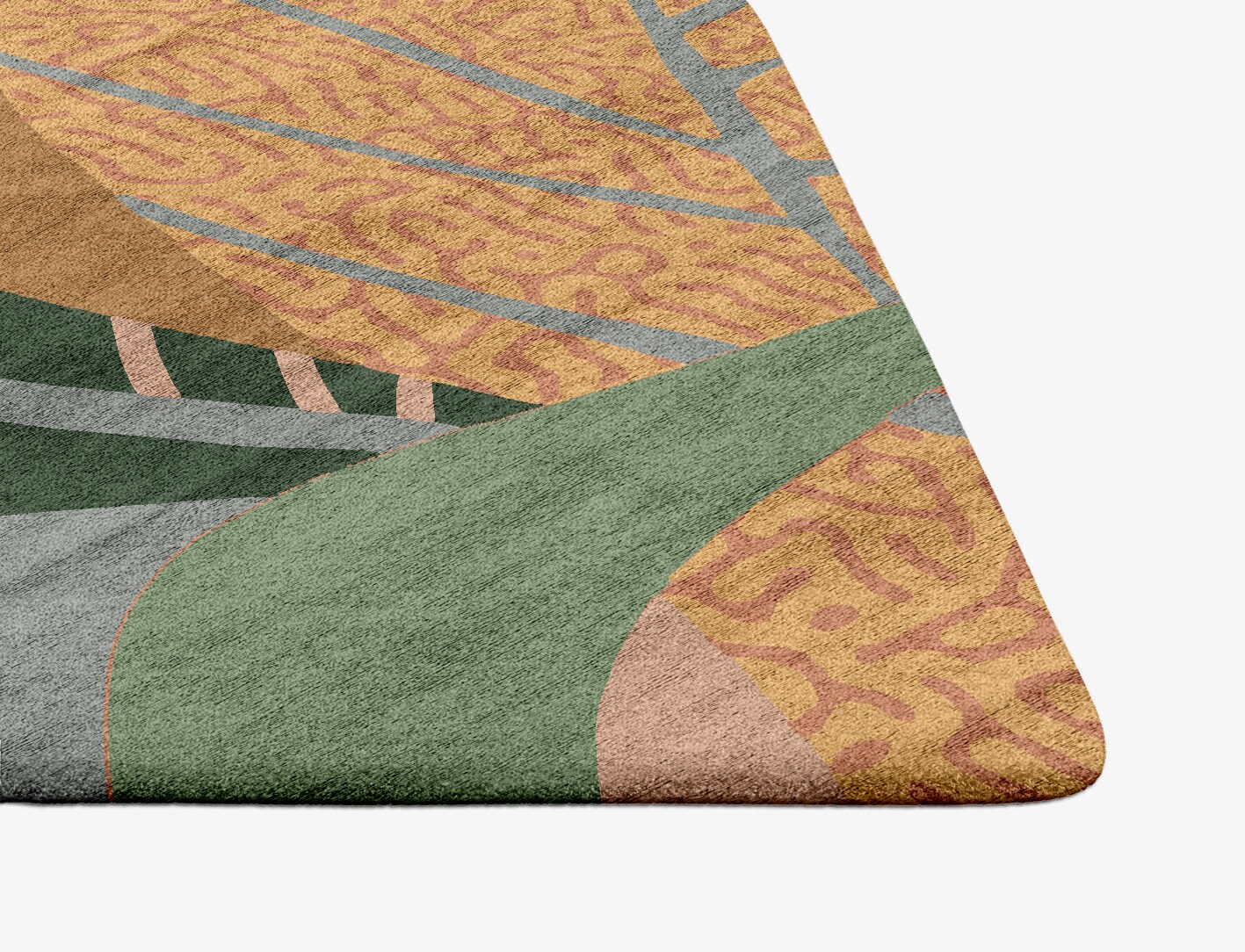 Ficus Field of Flowers Ogee Hand Tufted Bamboo Silk Custom Rug by Rug Artisan