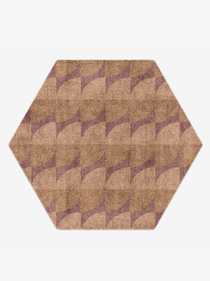 Fiddle Geometric Hexagon Hand Knotted Bamboo Silk Custom Rug by Rug Artisan