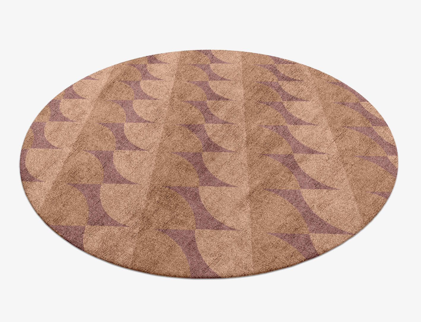 Fiddle Geometric Round Hand Knotted Bamboo Silk Custom Rug by Rug Artisan