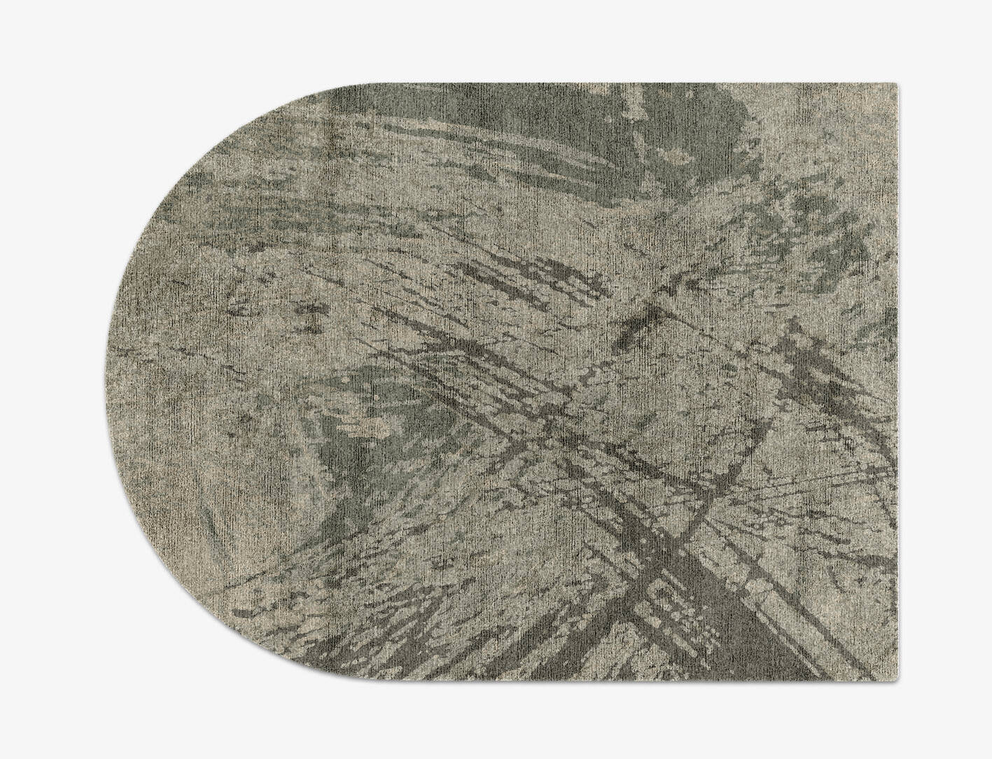 Fine Lines Brush Strokes Arch Hand Knotted Bamboo Silk Custom Rug by Rug Artisan