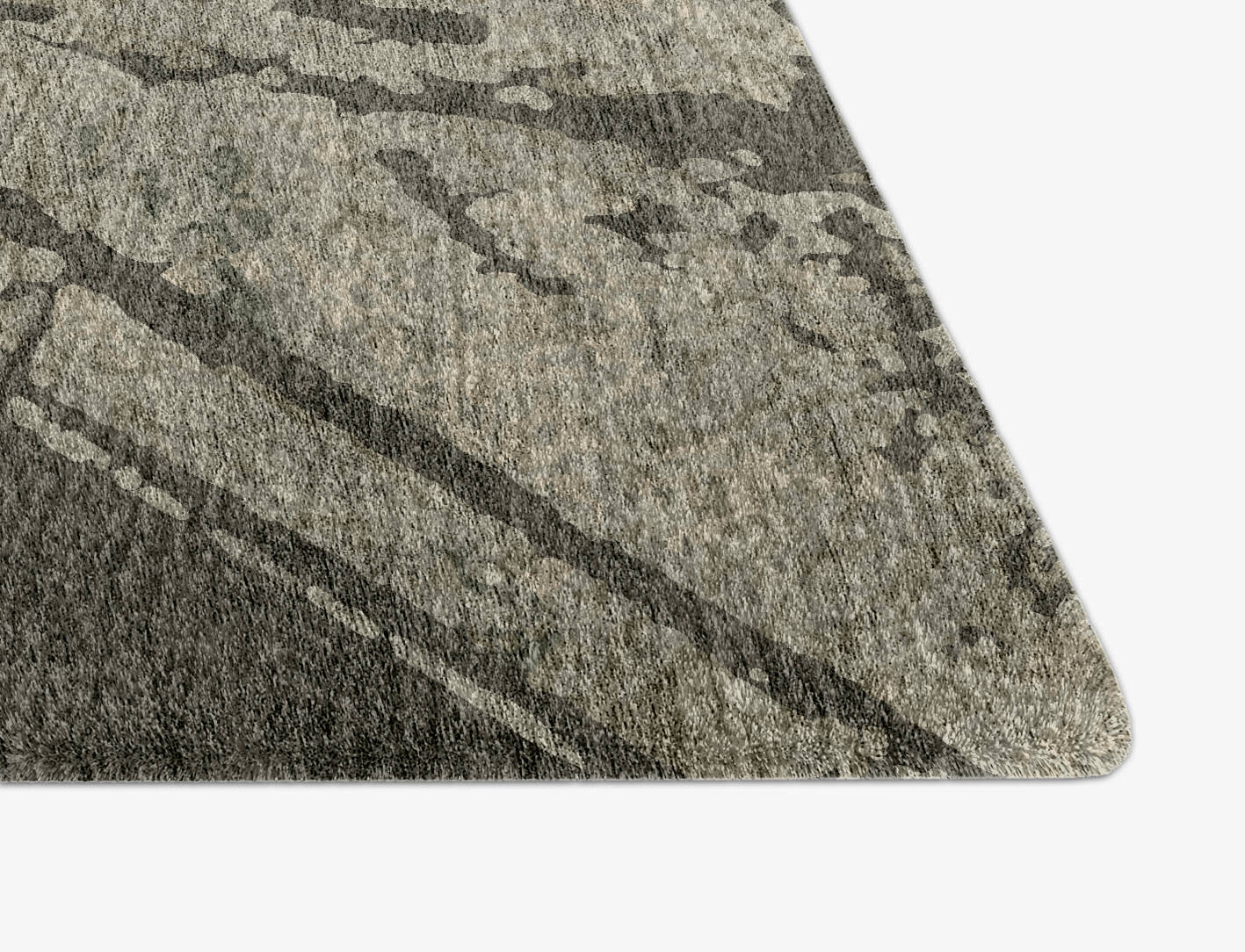 Fine Lines Brush Strokes Arch Hand Knotted Bamboo Silk Custom Rug by Rug Artisan