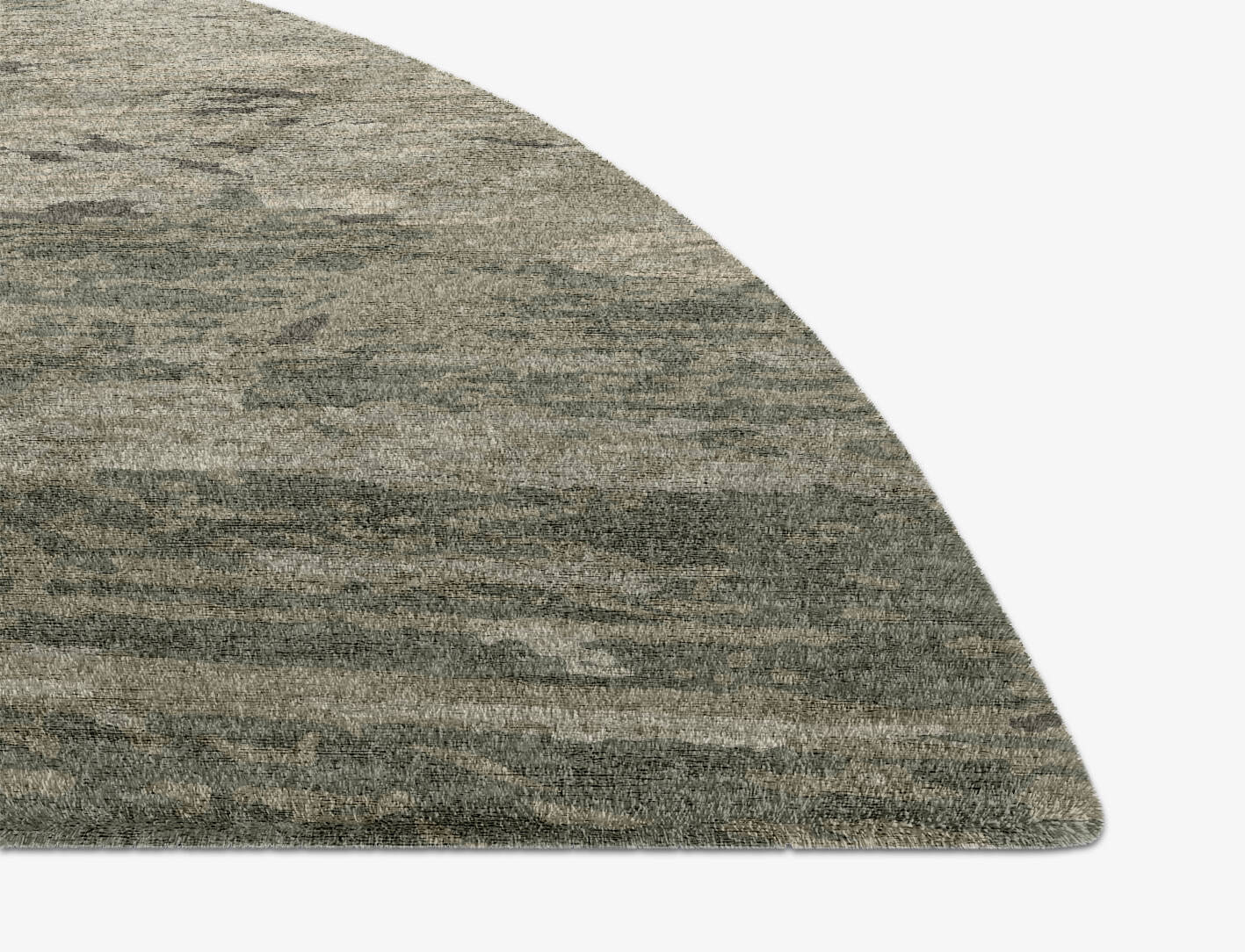 Fine Lines Brush Strokes Halfmoon Hand Knotted Bamboo Silk Custom Rug by Rug Artisan