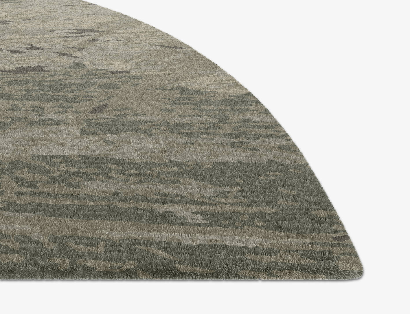 Fine Lines Brush Strokes Halfmoon Hand Knotted Tibetan Wool Custom Rug by Rug Artisan