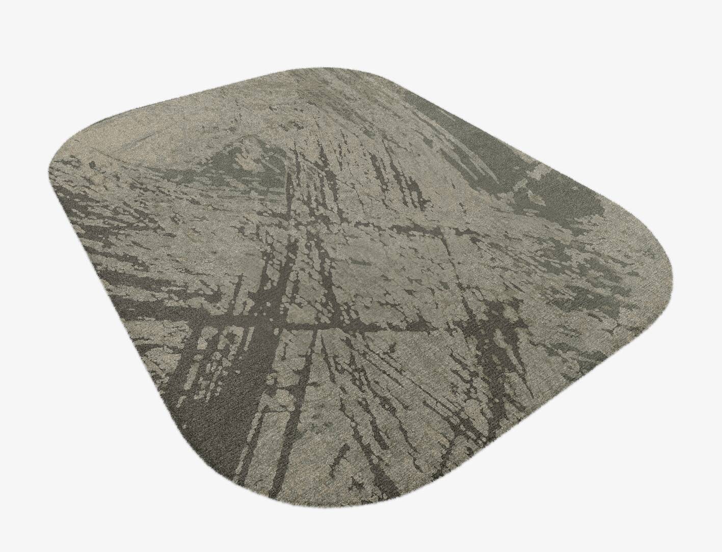 Fine Lines Brush Strokes Oblong Hand Knotted Tibetan Wool Custom Rug by Rug Artisan