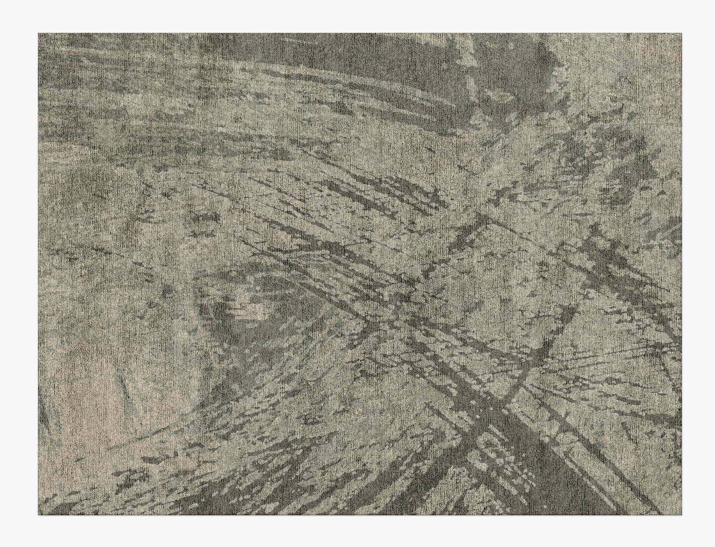 Fine Lines Brush Strokes Rectangle Hand Knotted Bamboo Silk Custom Rug by Rug Artisan