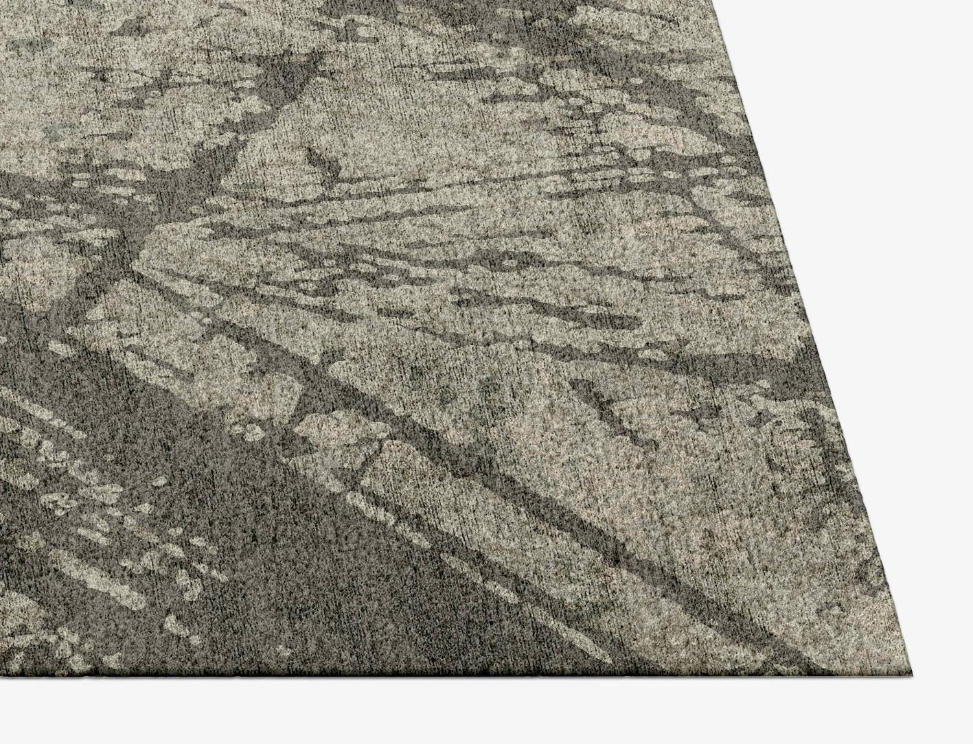 Fine Lines Brush Strokes Rectangle Hand Knotted Bamboo Silk Custom Rug by Rug Artisan