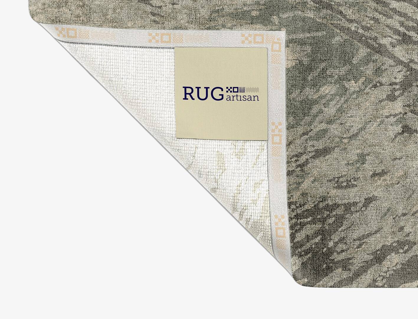 Fine Lines Brush Strokes Rectangle Hand Knotted Bamboo Silk Custom Rug by Rug Artisan