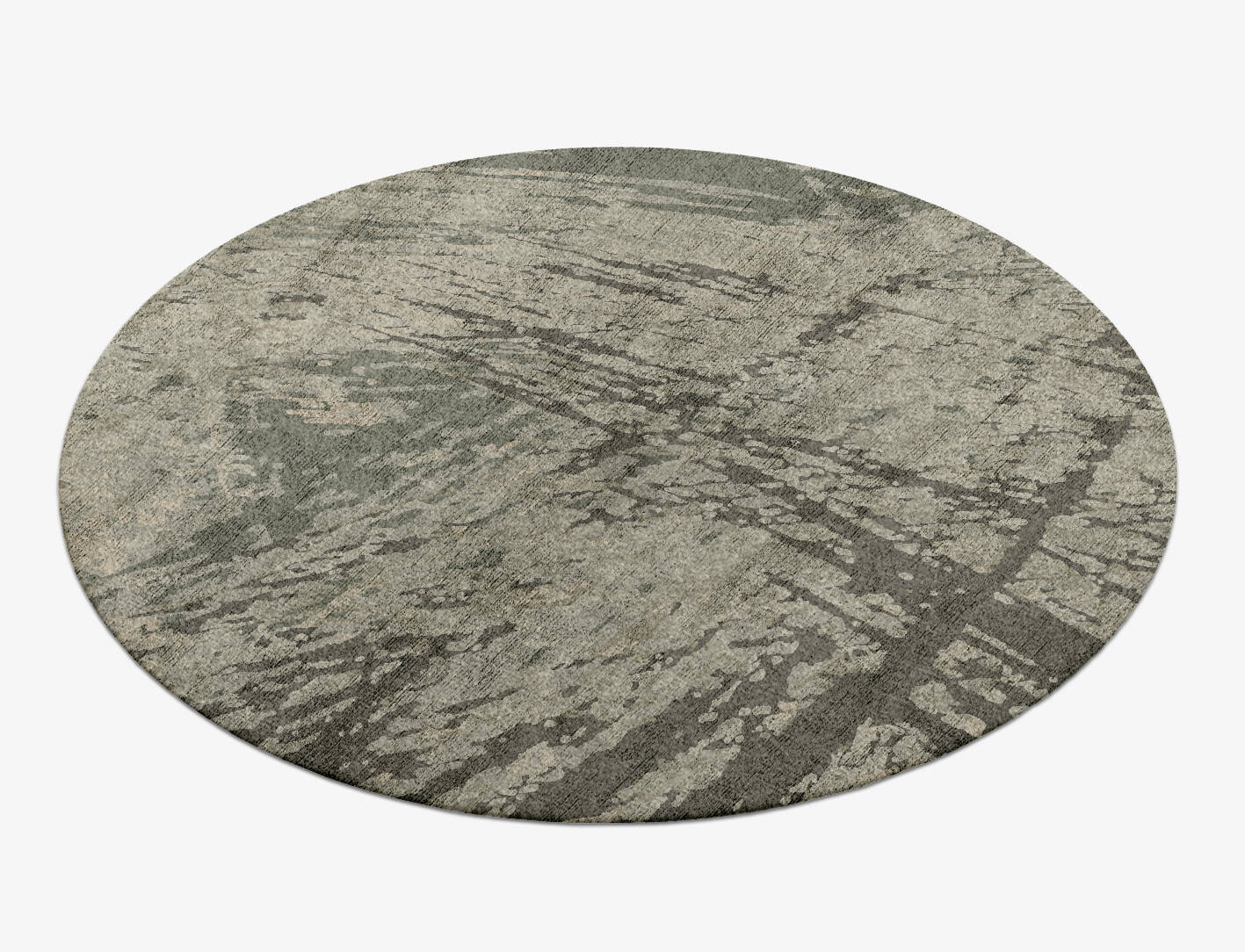 Fine Lines Brush Strokes Round Hand Knotted Bamboo Silk Custom Rug by Rug Artisan