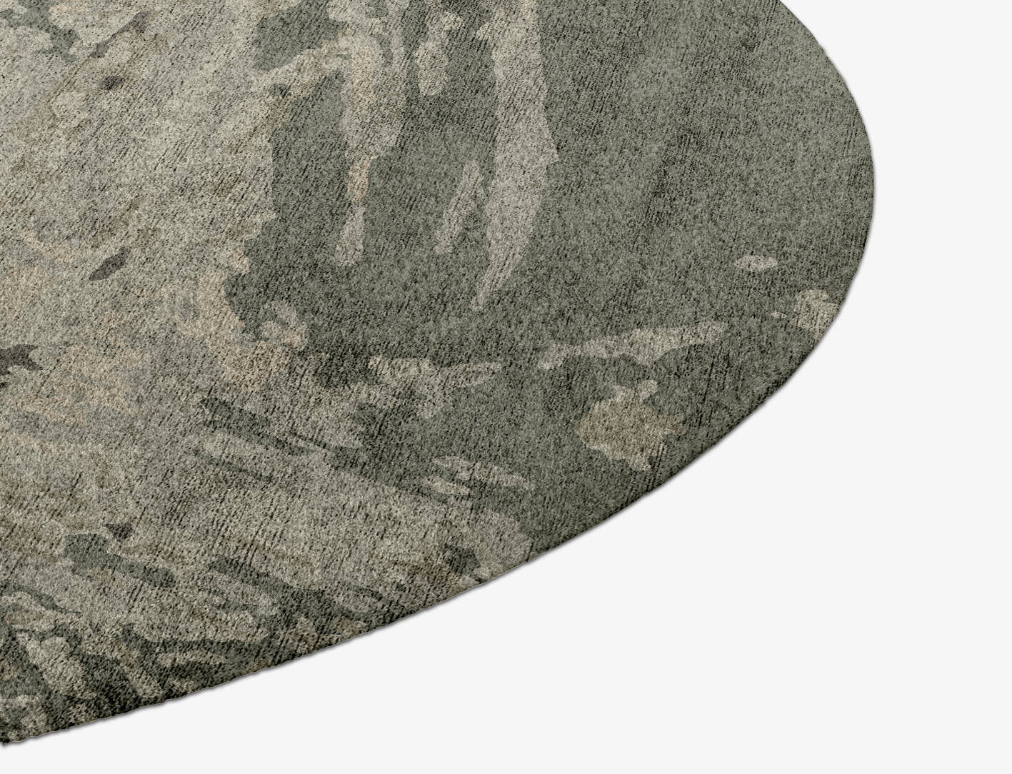 Fine Lines Brush Strokes Round Hand Knotted Bamboo Silk Custom Rug by Rug Artisan