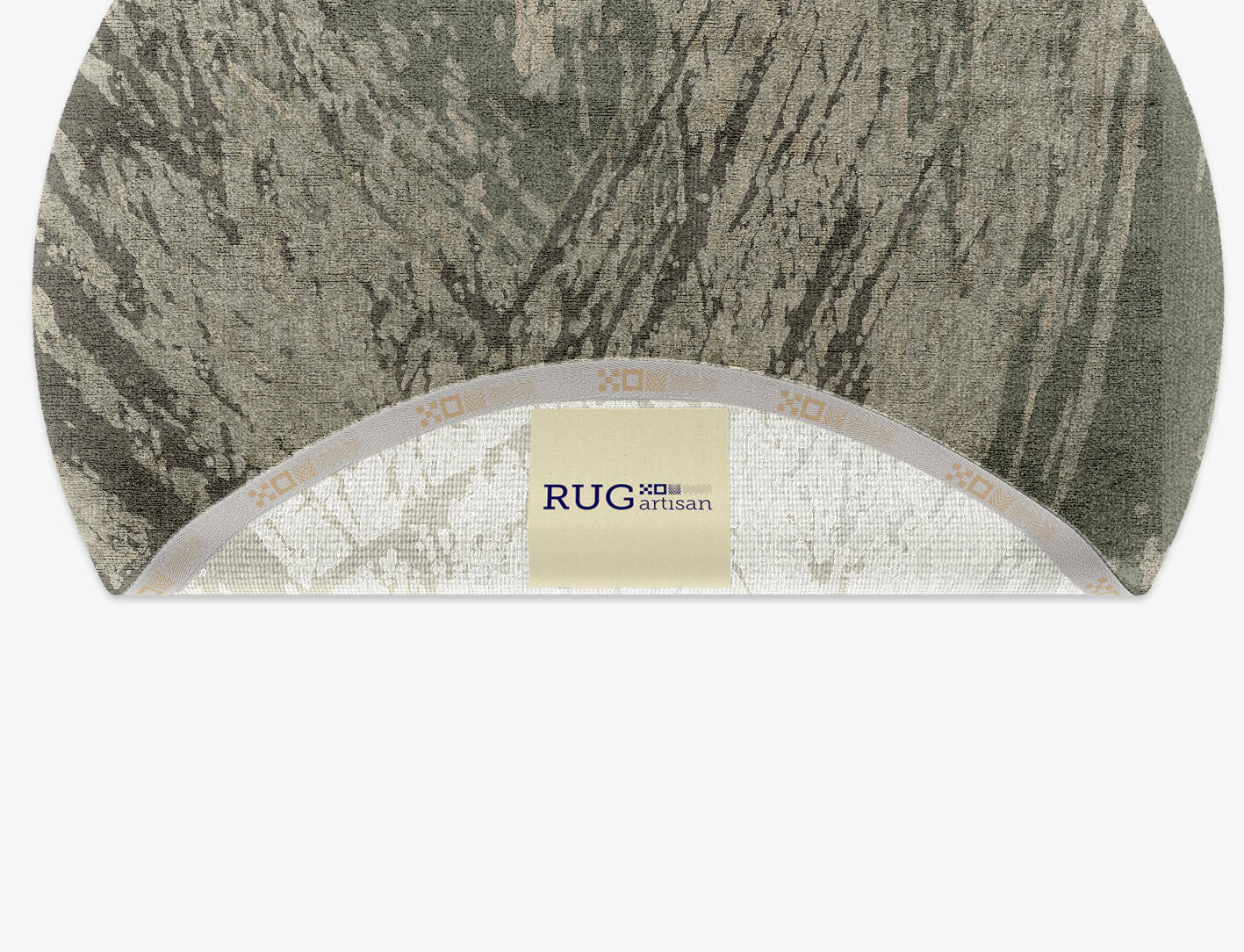 Fine Lines Brush Strokes Round Hand Knotted Bamboo Silk Custom Rug by Rug Artisan