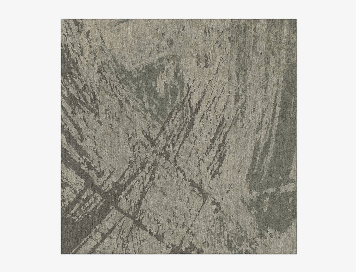 Fine Lines Brush Strokes Square Hand Knotted Tibetan Wool Custom Rug by Rug Artisan