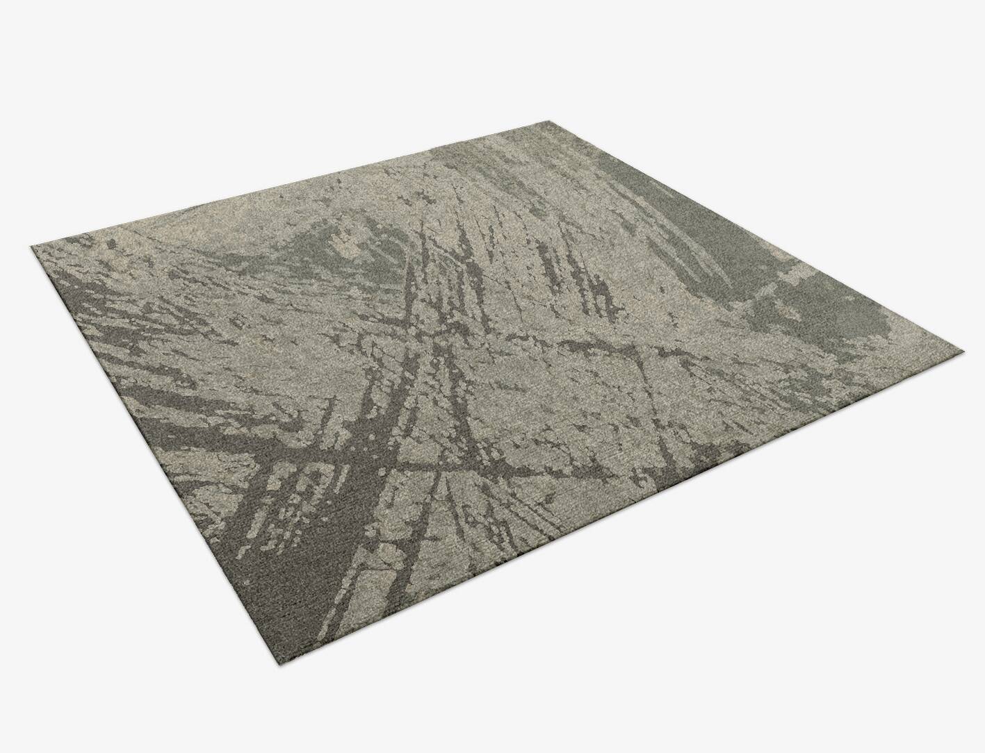 Fine Lines Brush Strokes Square Hand Knotted Tibetan Wool Custom Rug by Rug Artisan