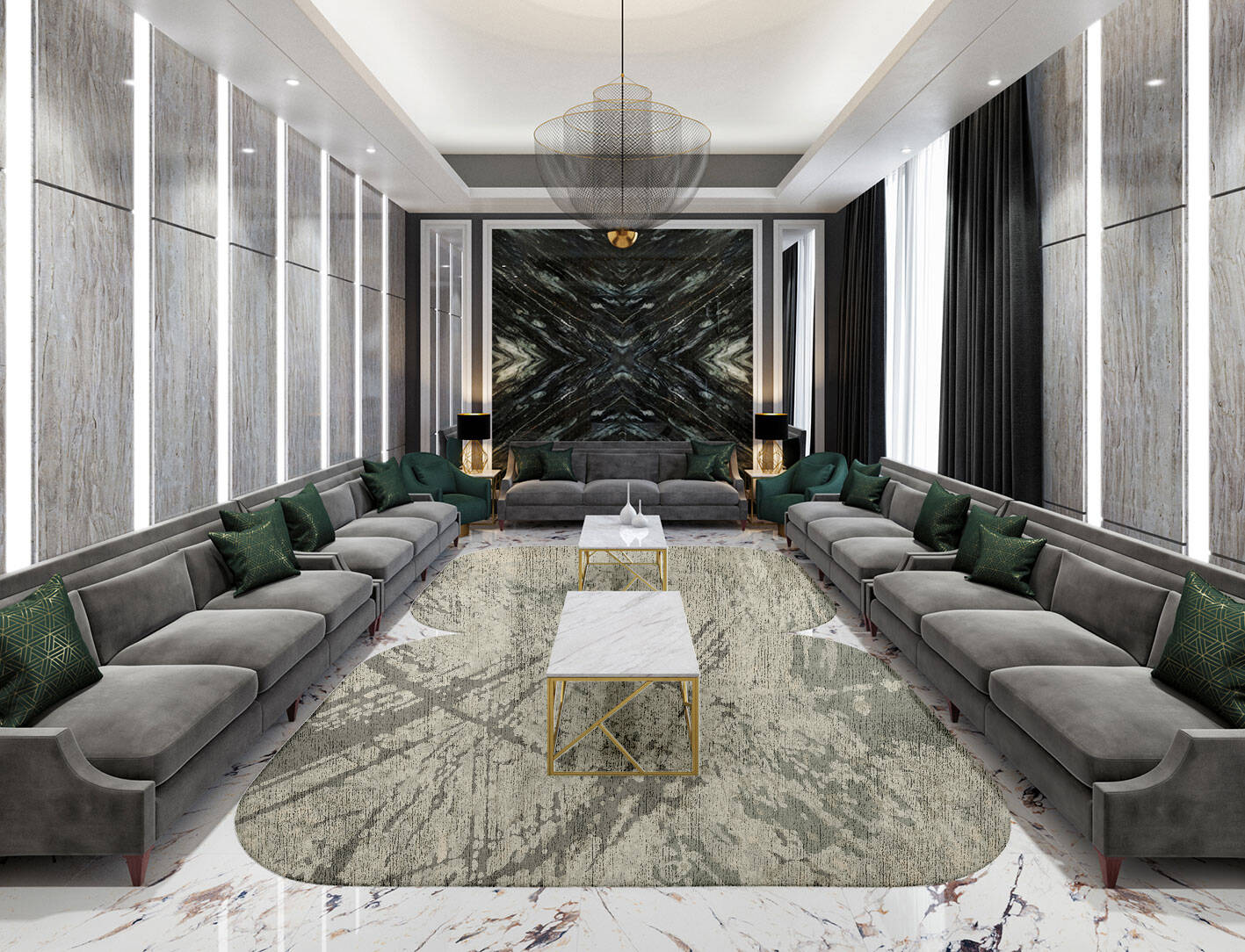 Fine Lines Brush Strokes Eight Hand Tufted Bamboo Silk Custom Rug by Rug Artisan