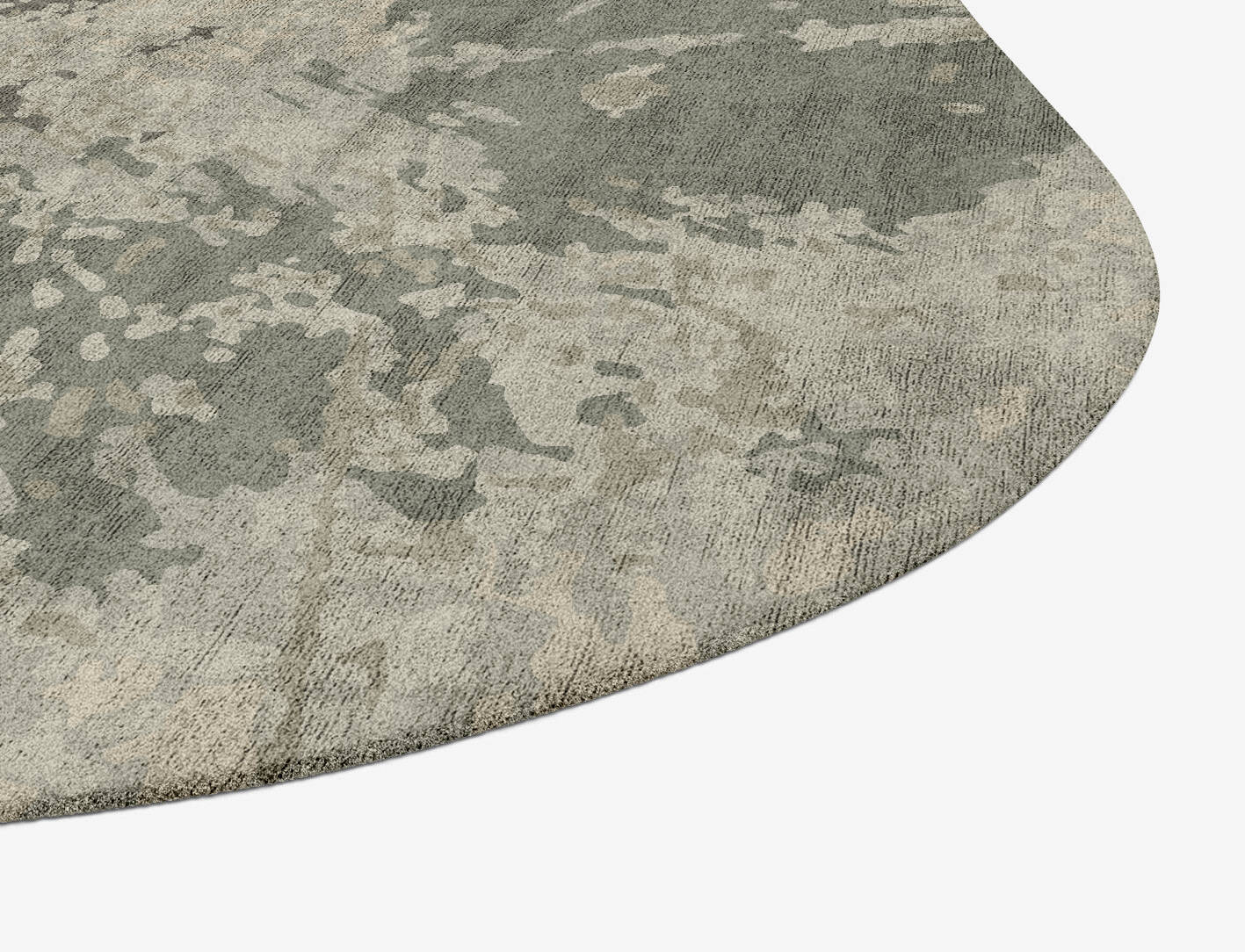 Fine Lines Brush Strokes Oblong Hand Tufted Bamboo Silk Custom Rug by Rug Artisan