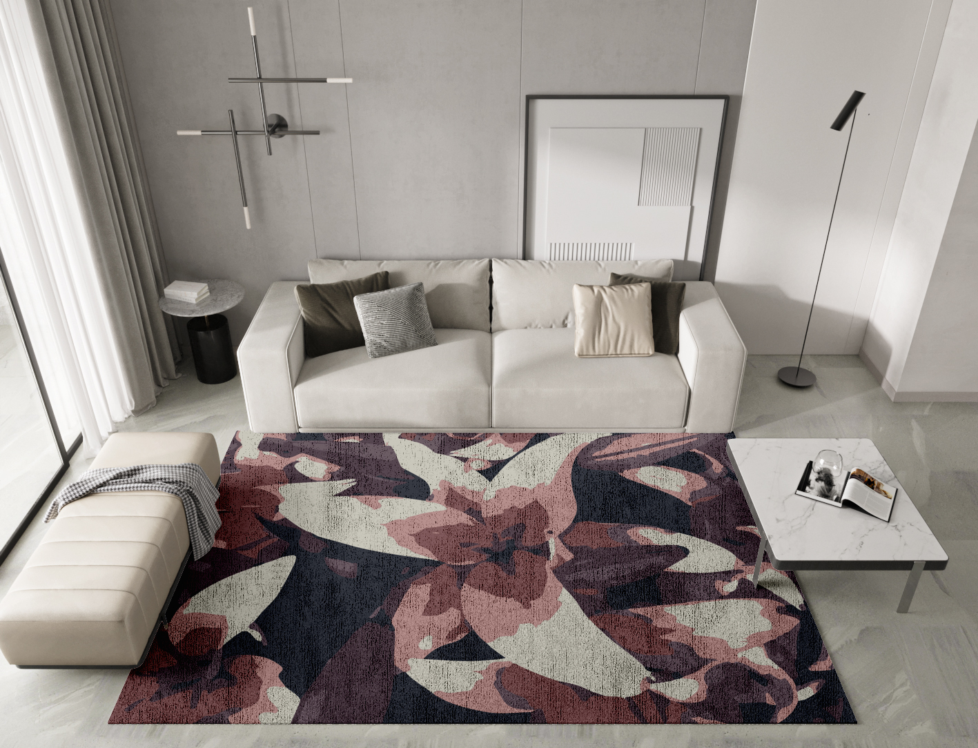 Fiorella Floral Rectangle Hand Knotted Bamboo Silk Custom Rug by Rug Artisan