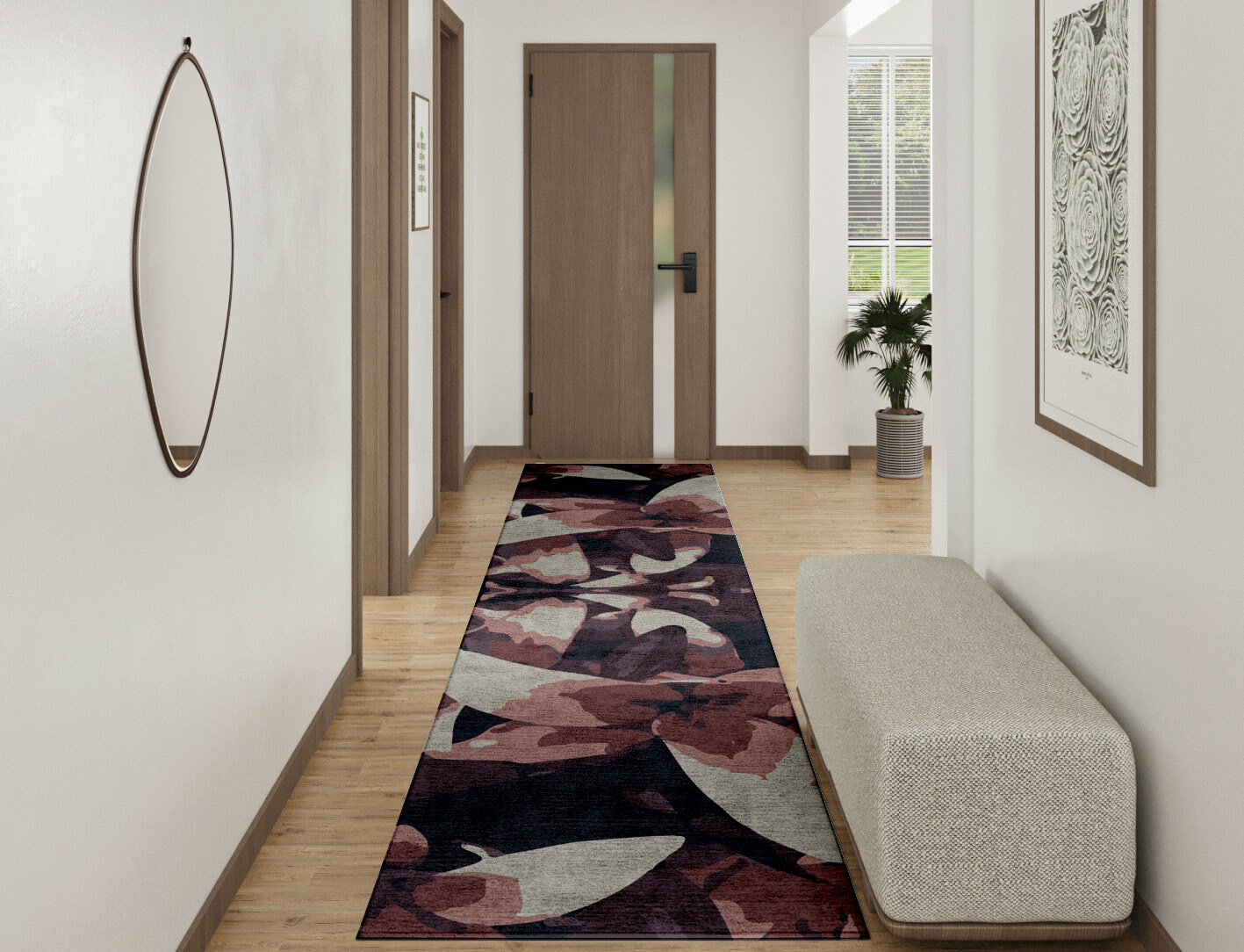 Fiorella Floral Runner Hand Tufted Bamboo Silk Custom Rug by Rug Artisan