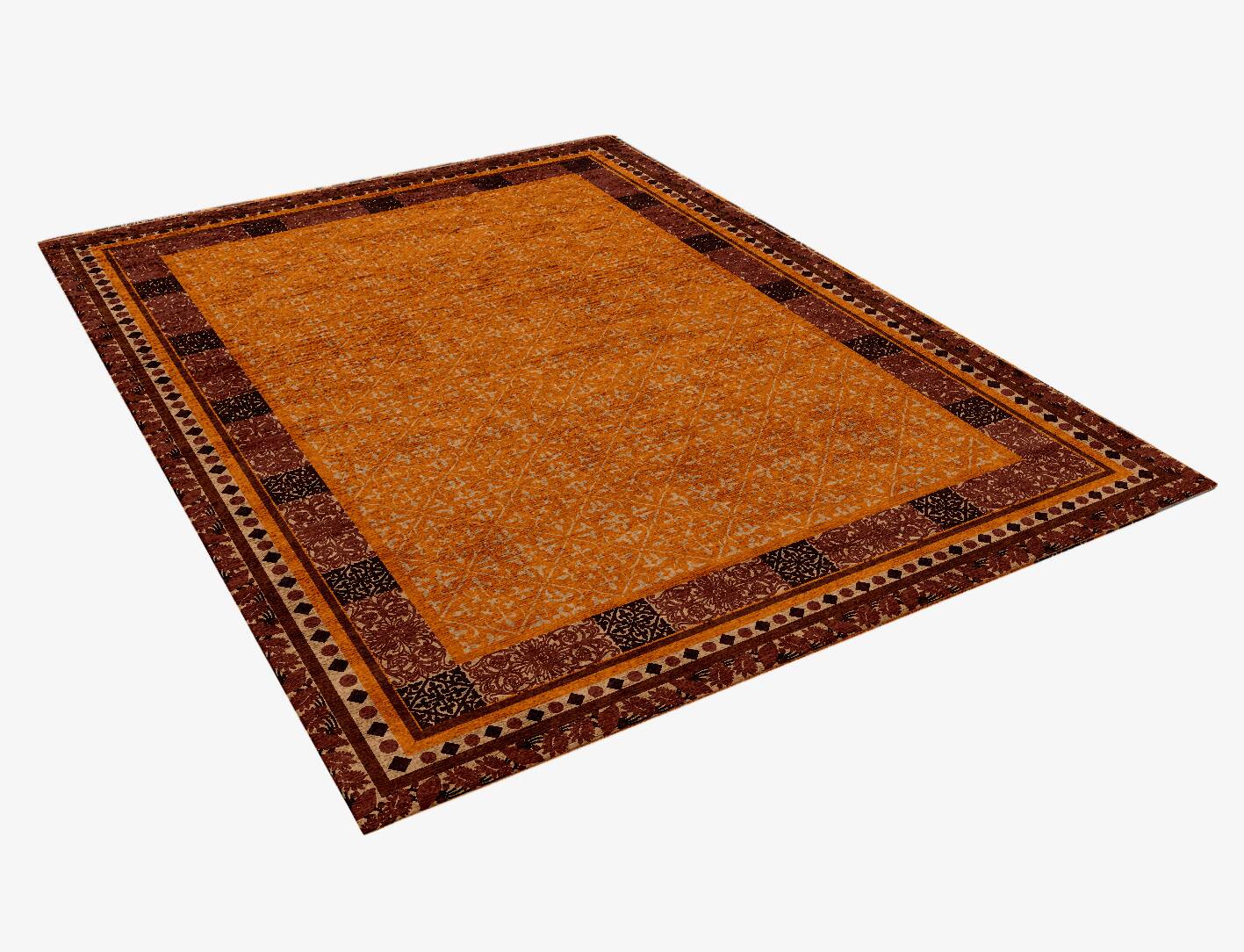 Fireflower Vintage Rectangle Hand Knotted Bamboo Silk Custom Rug by Rug Artisan