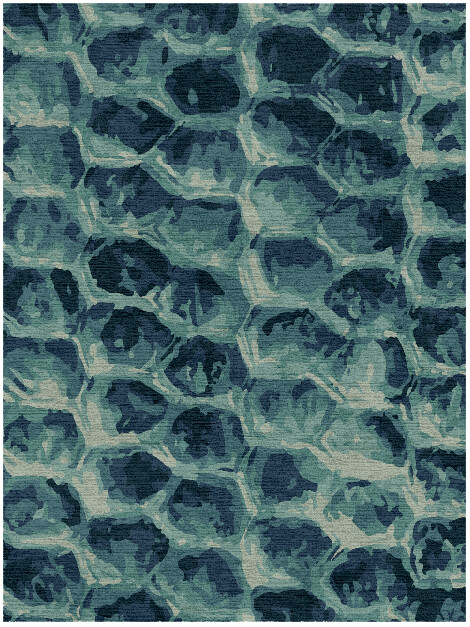 Fish Scales Animal Prints Rectangle Hand Knotted Tibetan Wool Custom Rug by Rug Artisan