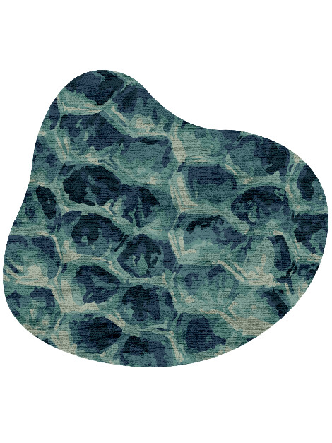 Fish Scales Animal Prints Splash Hand Knotted Bamboo Silk Custom Rug by Rug Artisan