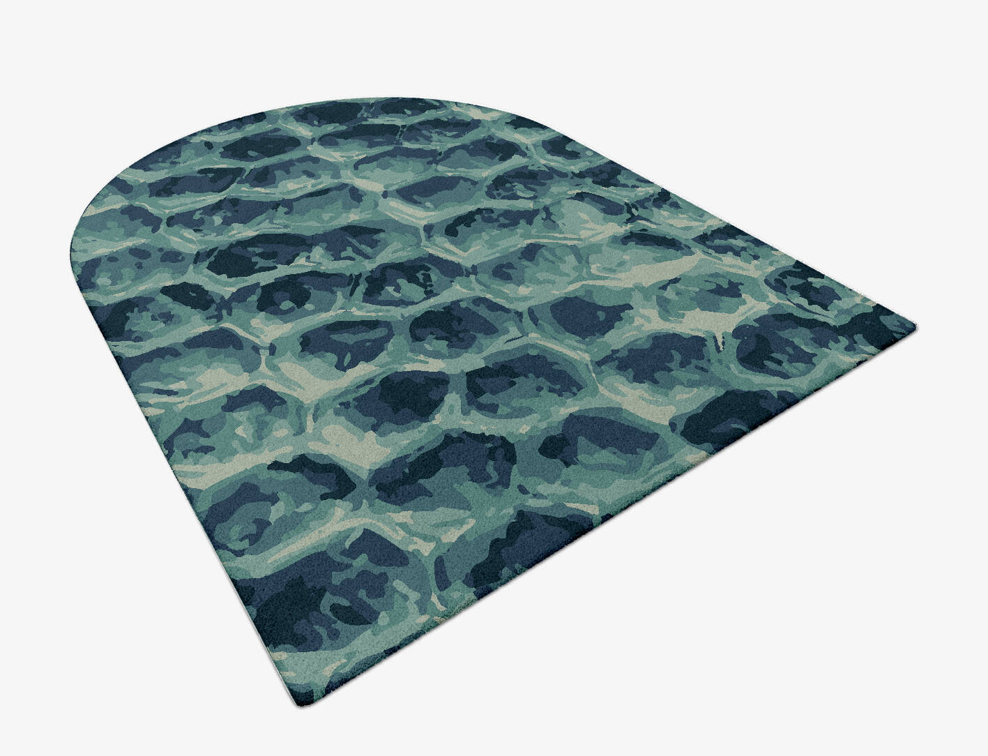 Fish Scales Animal Prints Arch Hand Tufted Pure Wool Custom Rug by Rug Artisan