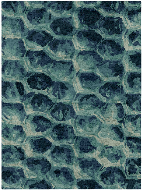 Fish Scales Animal Prints Rectangle Hand Tufted Bamboo Silk Custom Rug by Rug Artisan