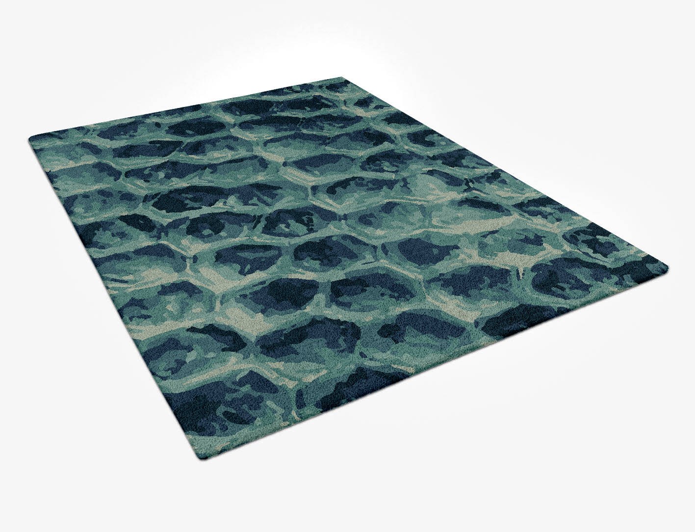 Fish Scales Animal Prints Rectangle Hand Tufted Pure Wool Custom Rug by Rug Artisan