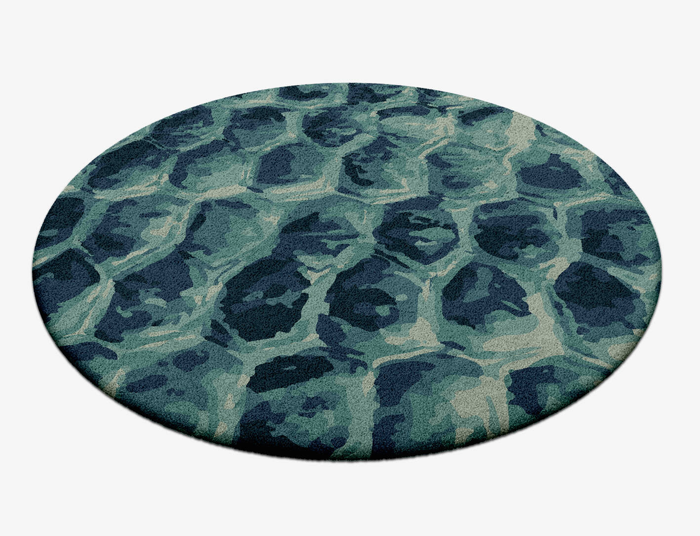 Fish Scales Animal Prints Round Hand Tufted Pure Wool Custom Rug by Rug Artisan
