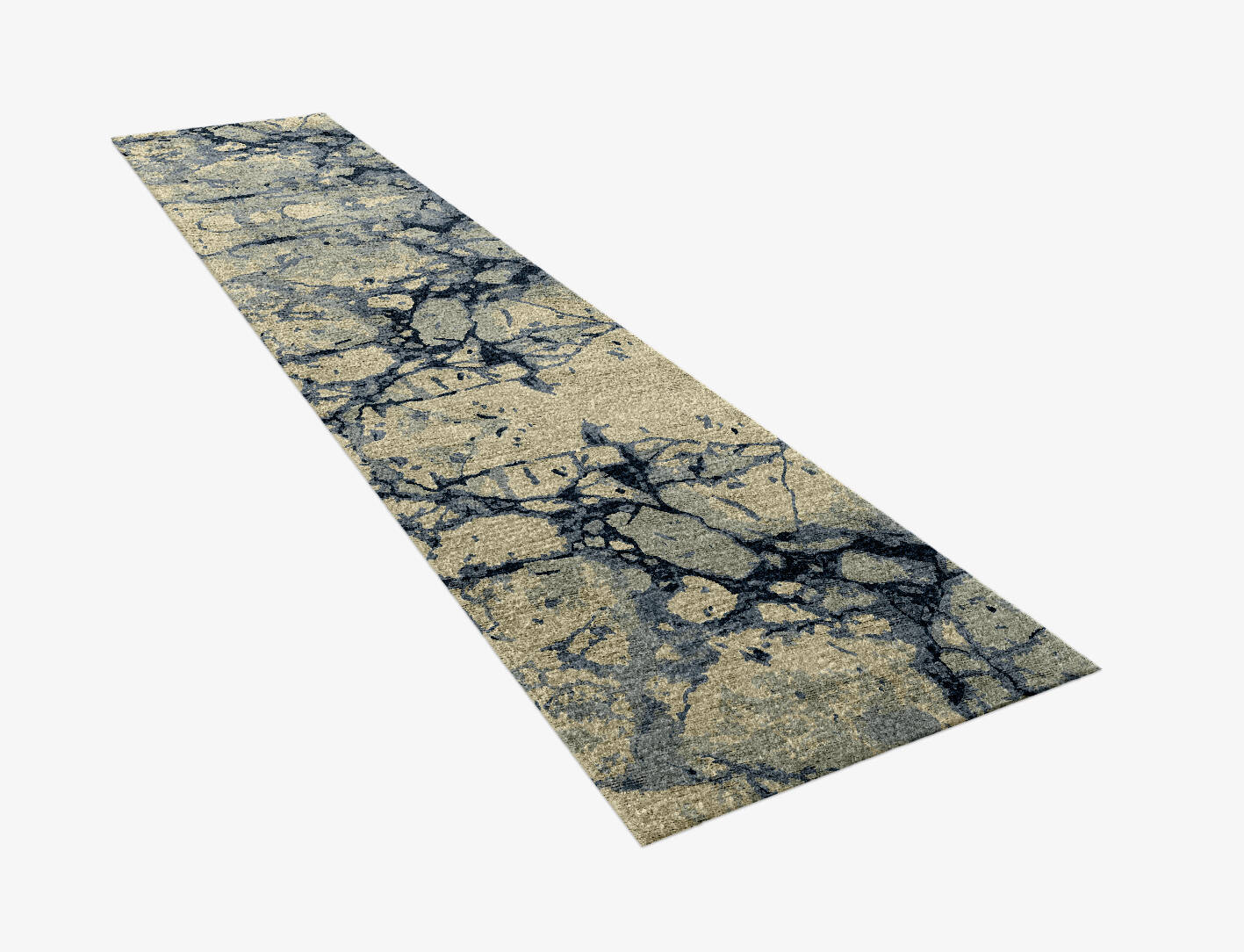 Fissure Surface Art Runner Hand Knotted Bamboo Silk Custom Rug by Rug Artisan