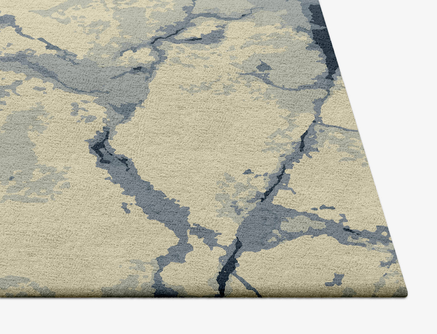 Fissure Surface Art Square Hand Tufted Pure Wool Custom Rug by Rug Artisan