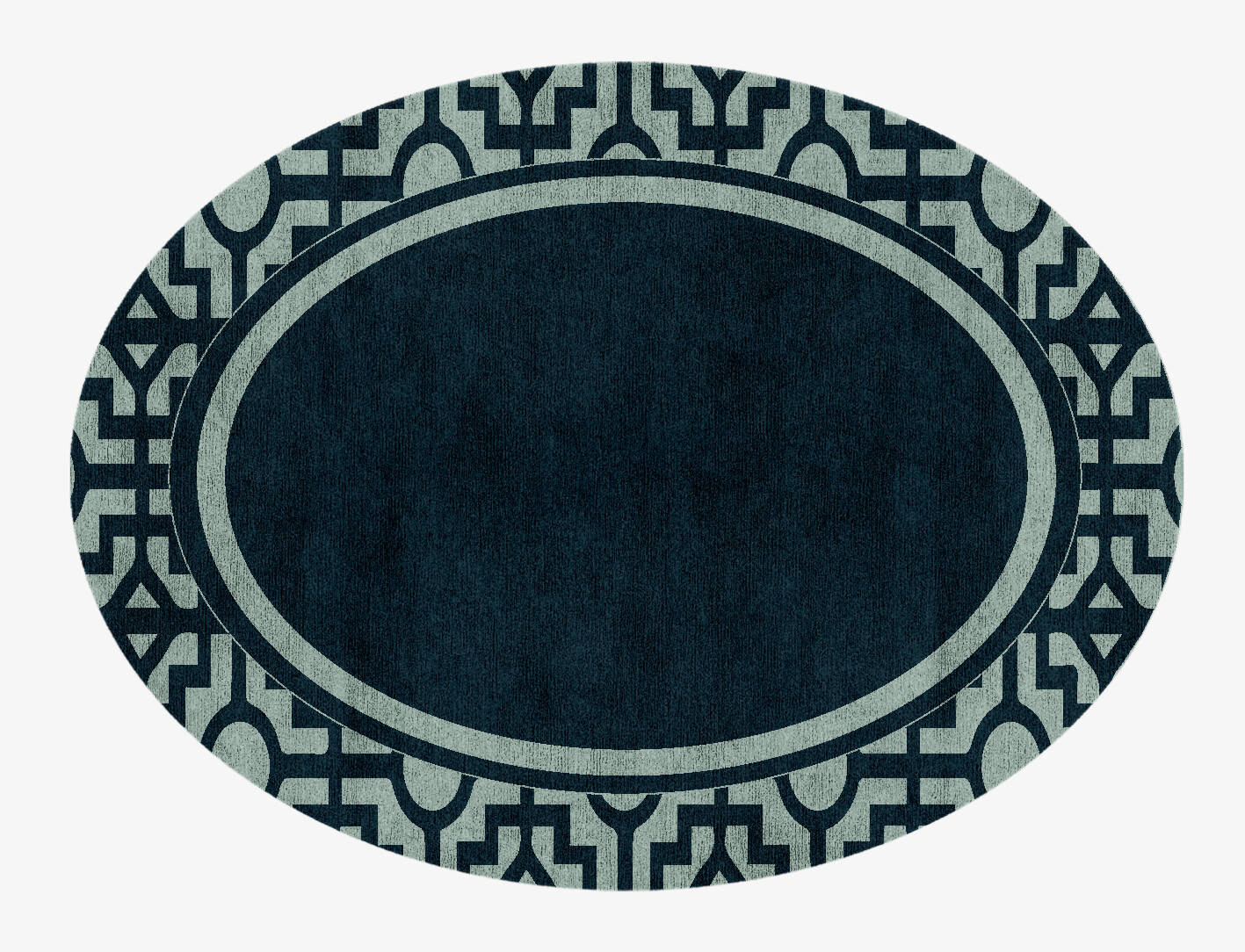 Flakey Geometric Oval Hand Knotted Bamboo Silk Custom Rug by Rug Artisan