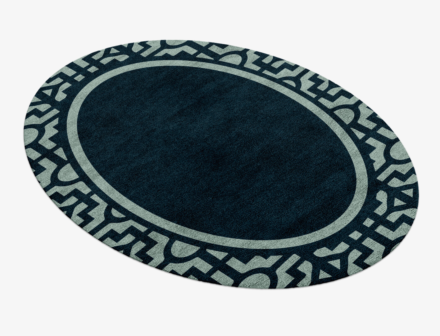 Flakey Geometric Oval Hand Knotted Bamboo Silk Custom Rug by Rug Artisan