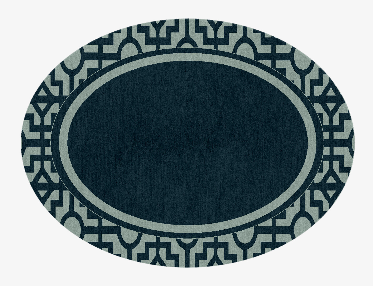 Flakey Geometric Oval Hand Knotted Tibetan Wool Custom Rug by Rug Artisan