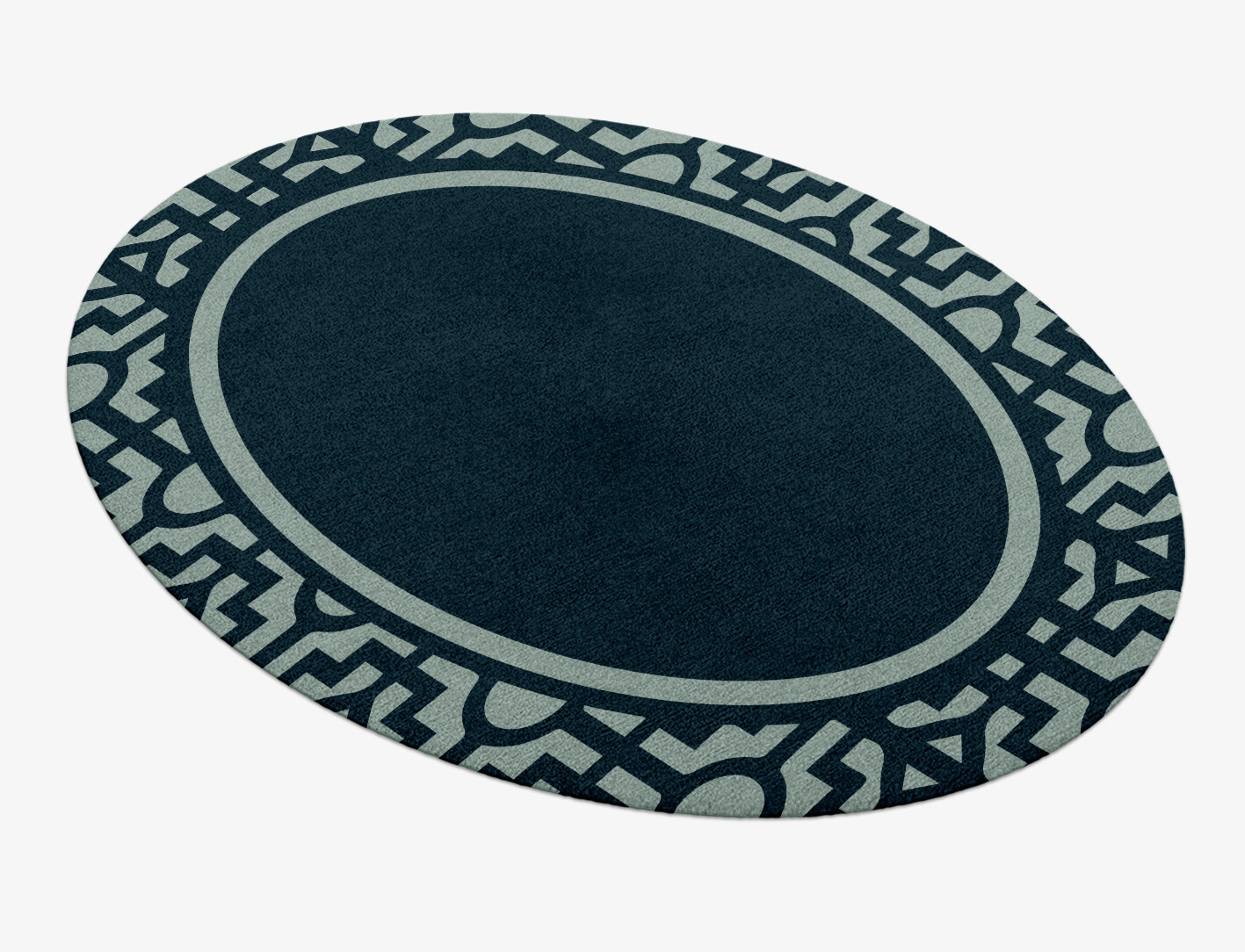 Flakey Geometric Oval Hand Knotted Tibetan Wool Custom Rug by Rug Artisan