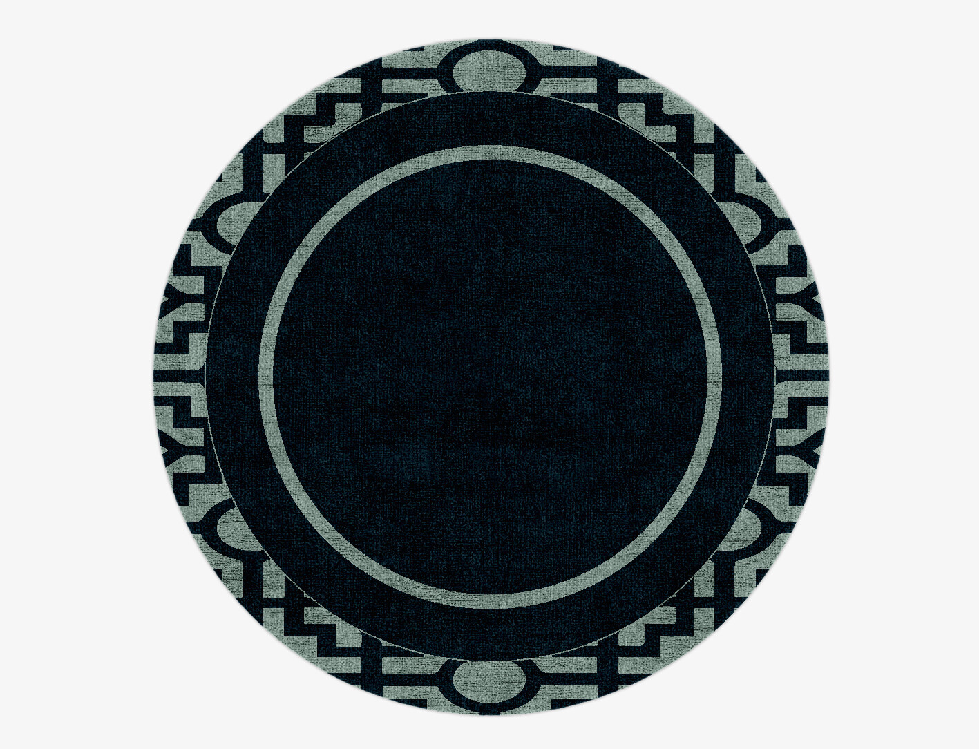 Flakey Geometric Round Hand Knotted Bamboo Silk Custom Rug by Rug Artisan