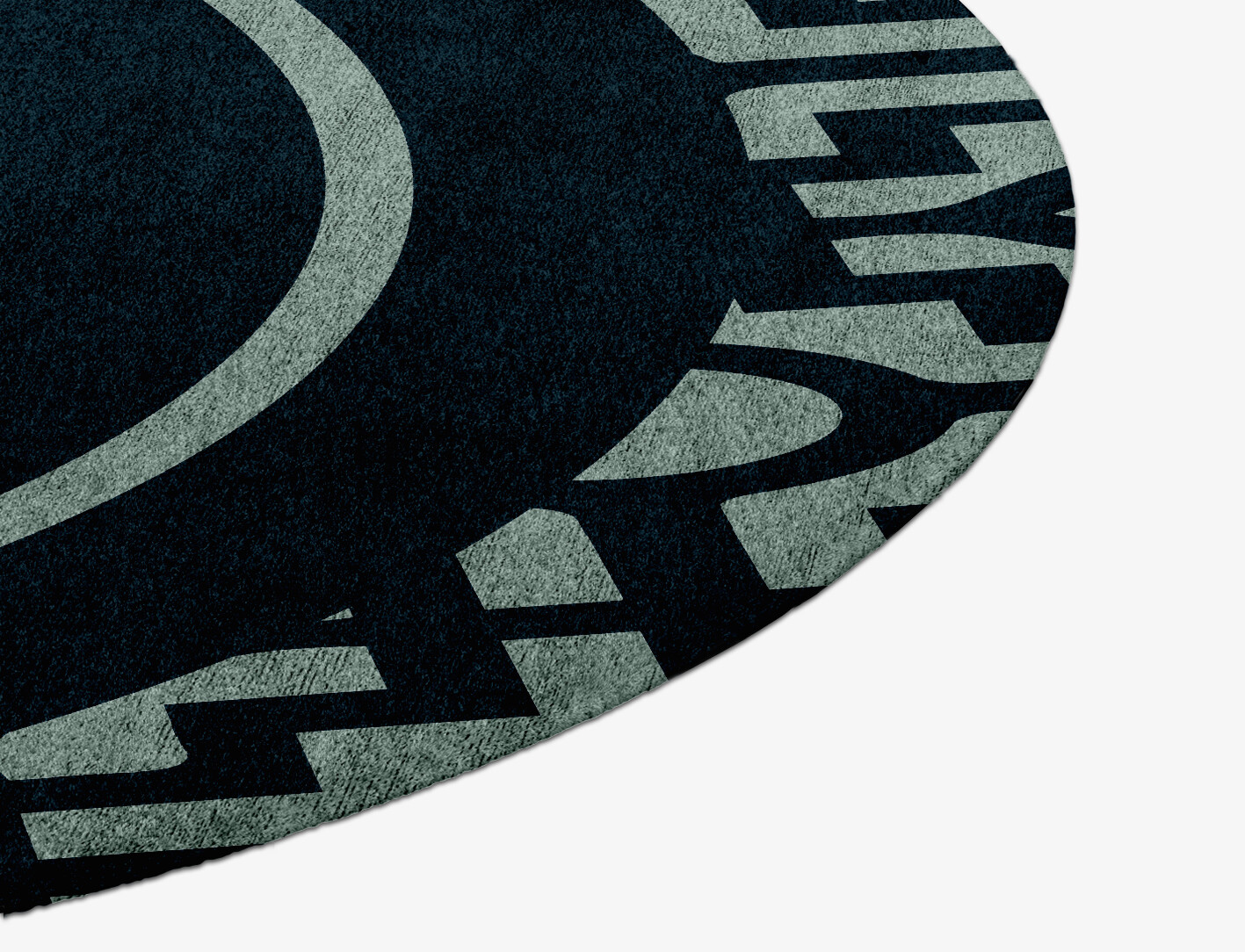 Flakey Geometric Round Hand Knotted Bamboo Silk Custom Rug by Rug Artisan