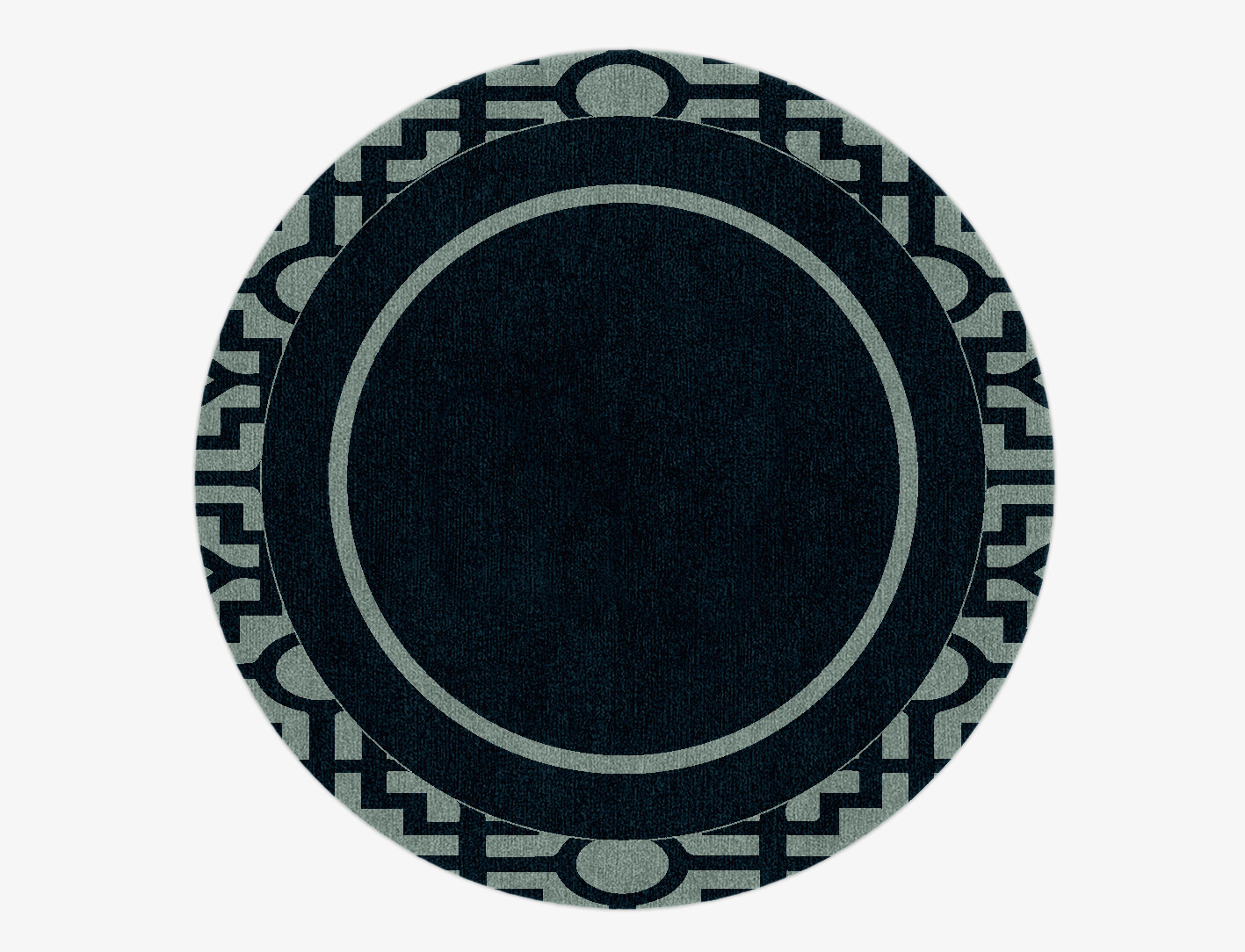 Flakey Geometric Round Hand Knotted Tibetan Wool Custom Rug by Rug Artisan