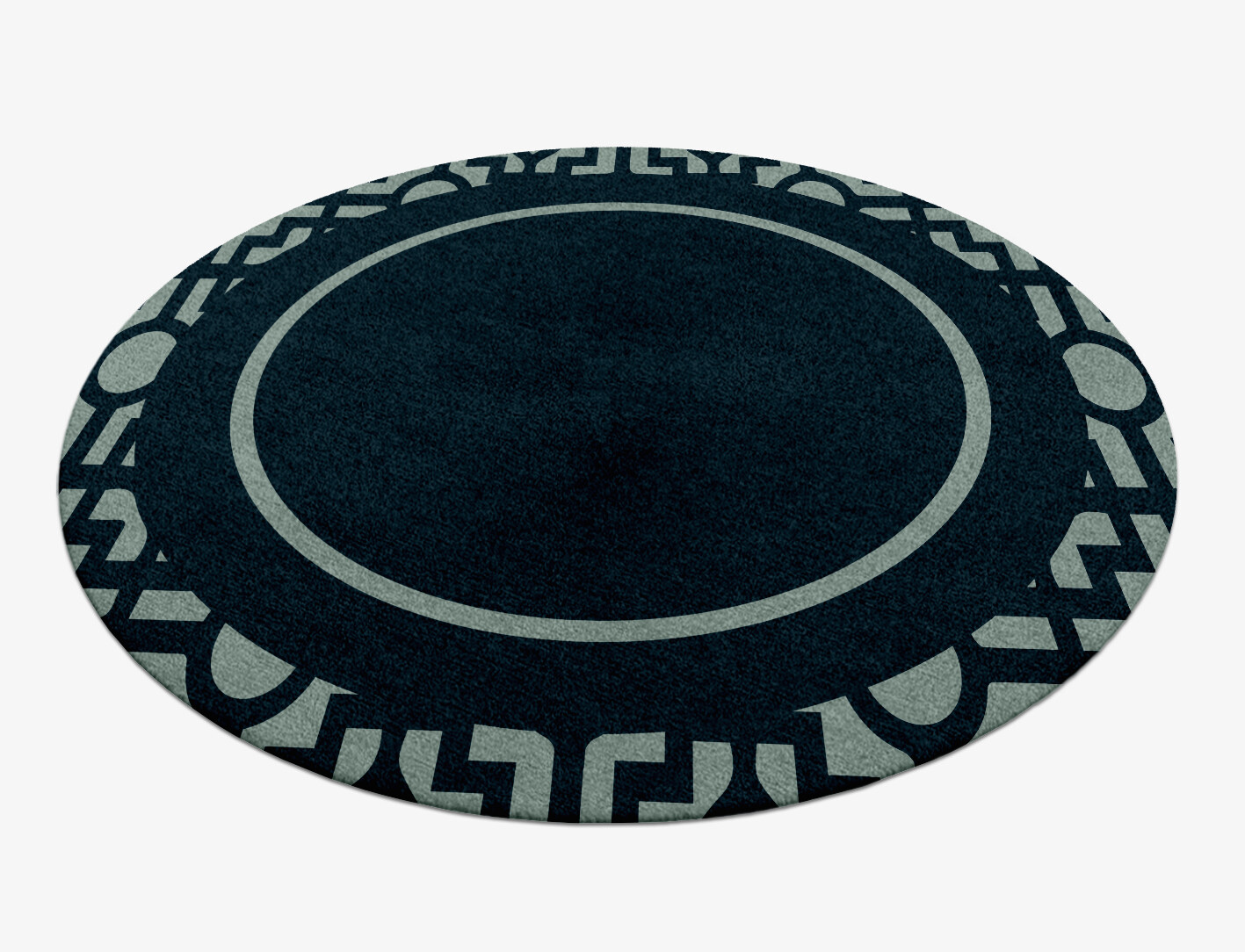 Flakey Geometric Round Hand Knotted Tibetan Wool Custom Rug by Rug Artisan