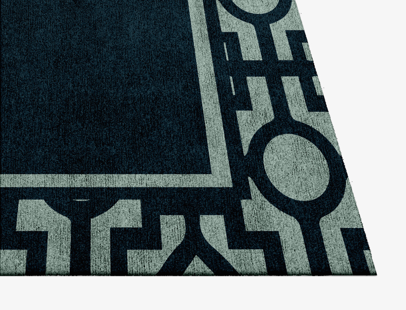 Flakey Geometric Square Hand Knotted Bamboo Silk Custom Rug by Rug Artisan