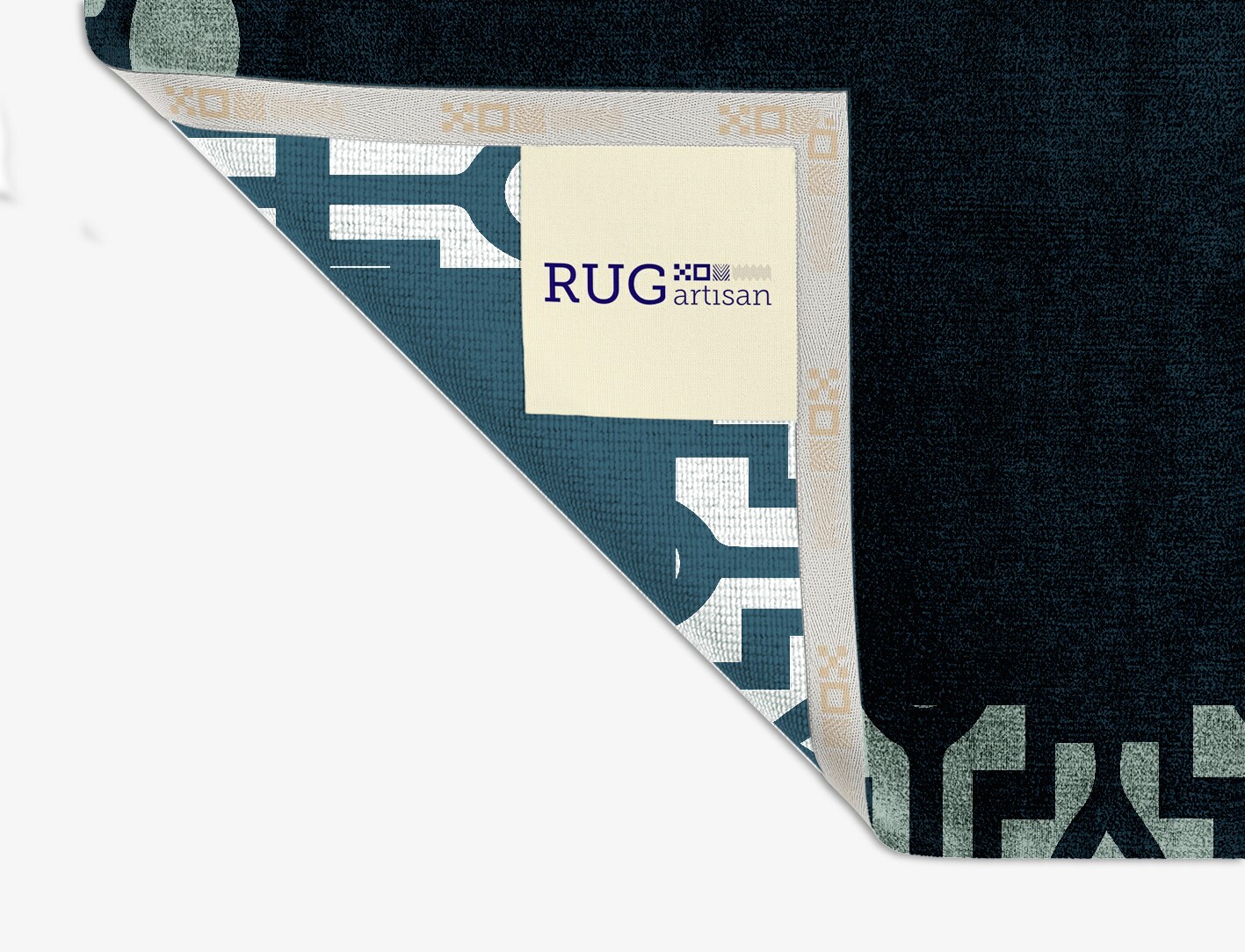 Flakey Geometric Square Hand Knotted Bamboo Silk Custom Rug by Rug Artisan