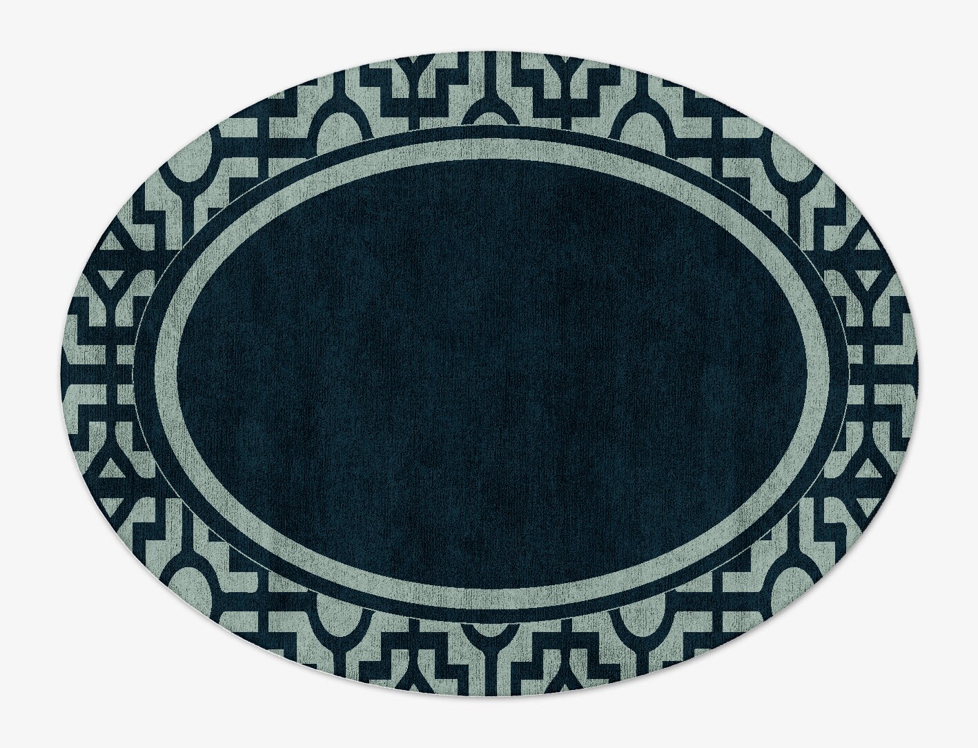 Flakey Geometric Oval Hand Tufted Bamboo Silk Custom Rug by Rug Artisan