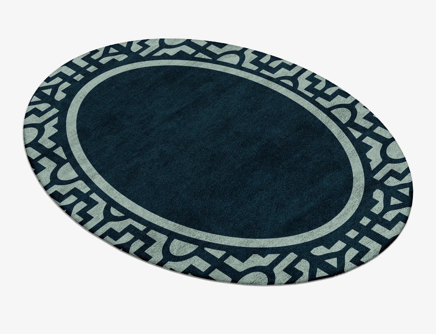Flakey Geometric Oval Hand Tufted Bamboo Silk Custom Rug by Rug Artisan