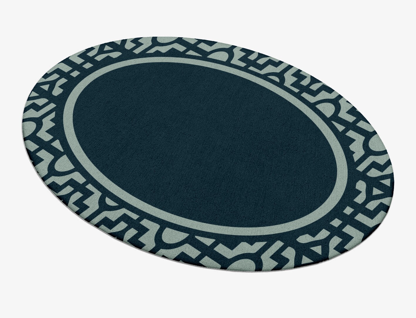 Flakey Geometric Oval Hand Tufted Pure Wool Custom Rug by Rug Artisan
