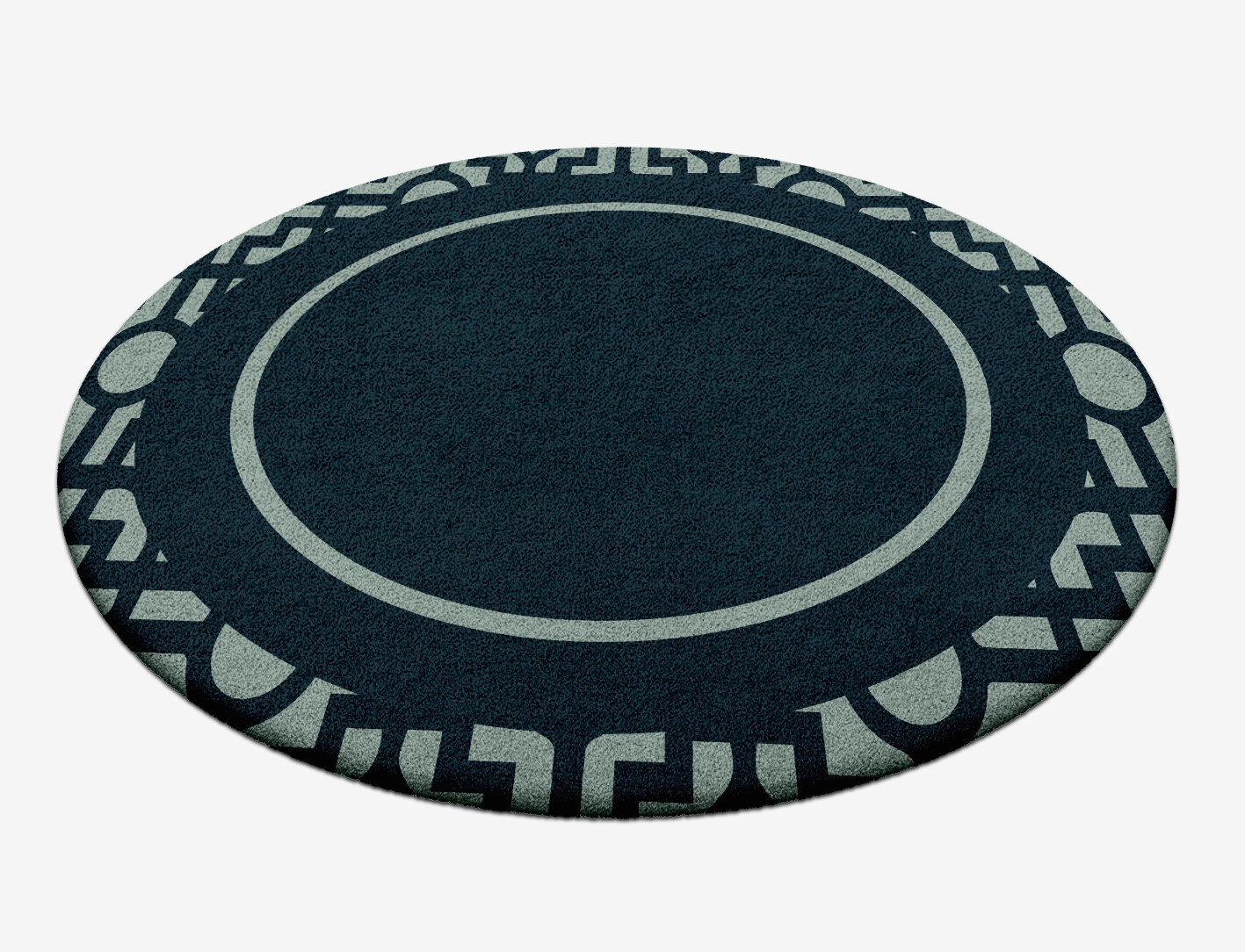 Flakey Geometric Round Hand Tufted Pure Wool Custom Rug by Rug Artisan