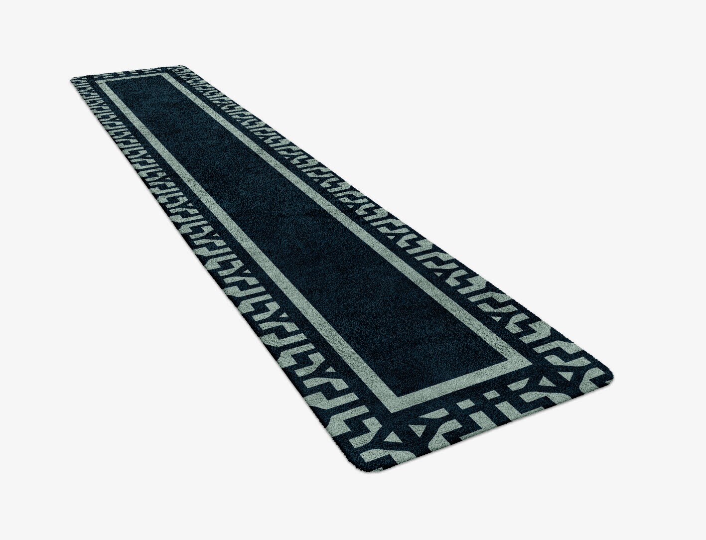 Flakey Geometric Runner Hand Tufted Bamboo Silk Custom Rug by Rug Artisan