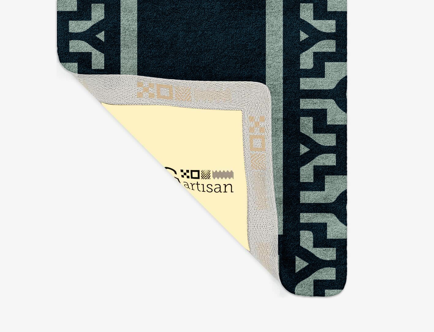 Flakey Geometric Runner Hand Tufted Bamboo Silk Custom Rug by Rug Artisan