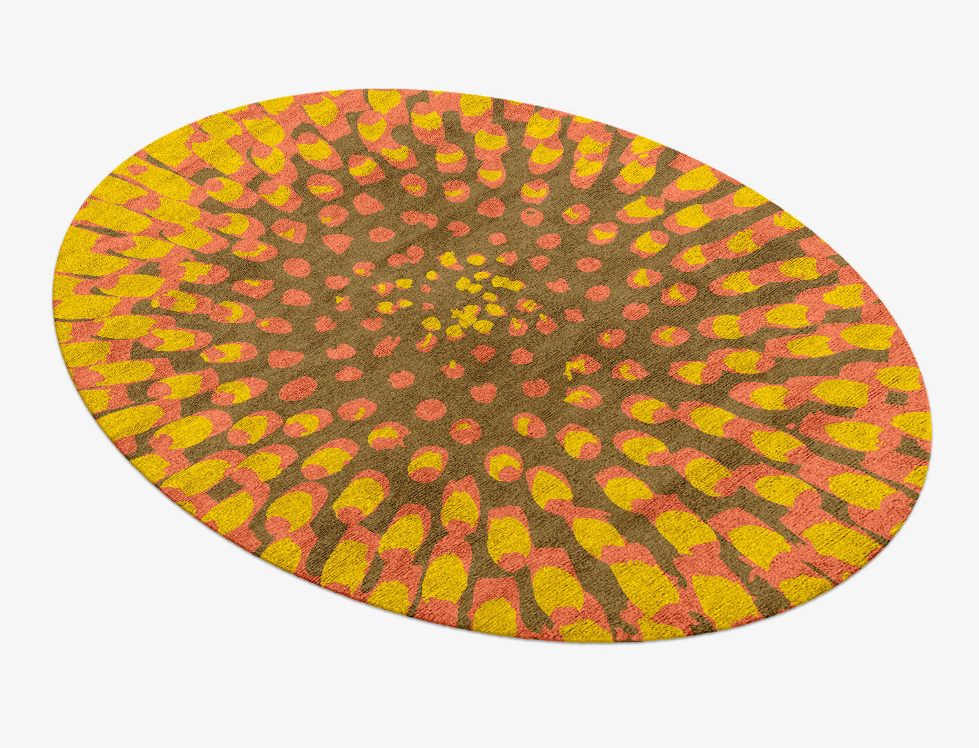 Flame Abstract Oval Hand Knotted Bamboo Silk Custom Rug by Rug Artisan