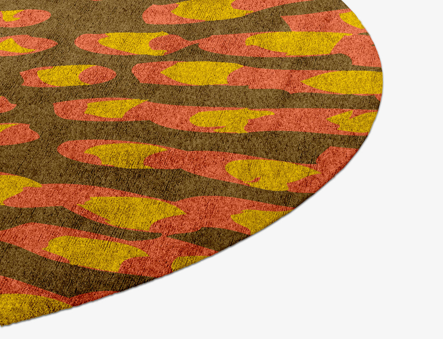Flame Abstract Round Hand Knotted Bamboo Silk Custom Rug by Rug Artisan