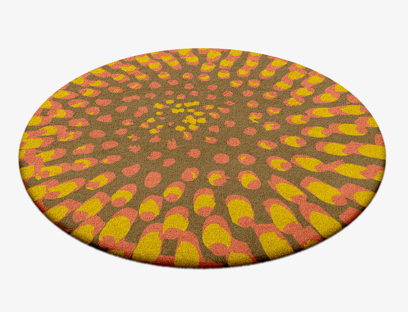 Flame Abstract Round Hand Tufted Pure Wool Custom Rug by Rug Artisan